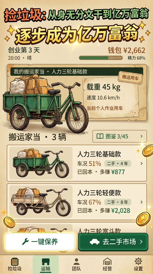 捡垃圾:从身无分文干到亿万富翁游戏截图