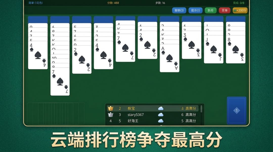 蜘蛛纸牌游戏截图