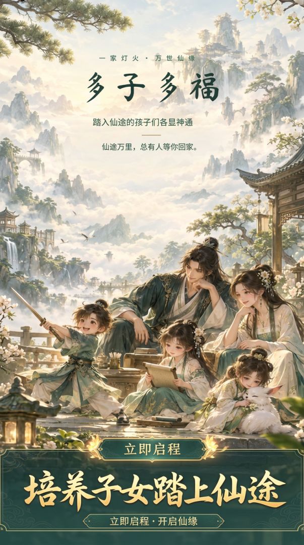 多子多福:踏入仙途的孩子们各显神通游戏截图