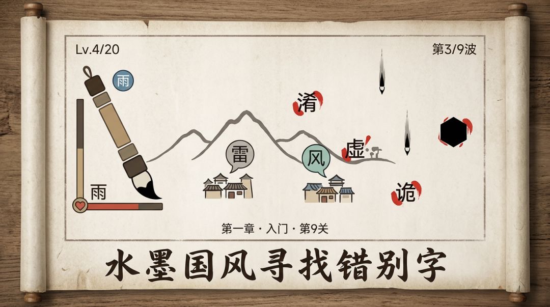 水墨寻错·找错别字游戏截图