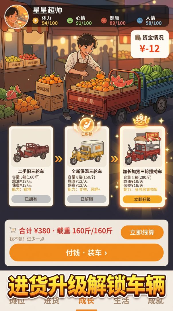 三轮车摆摊逆袭记:开局只有一辆破三轮游戏截图