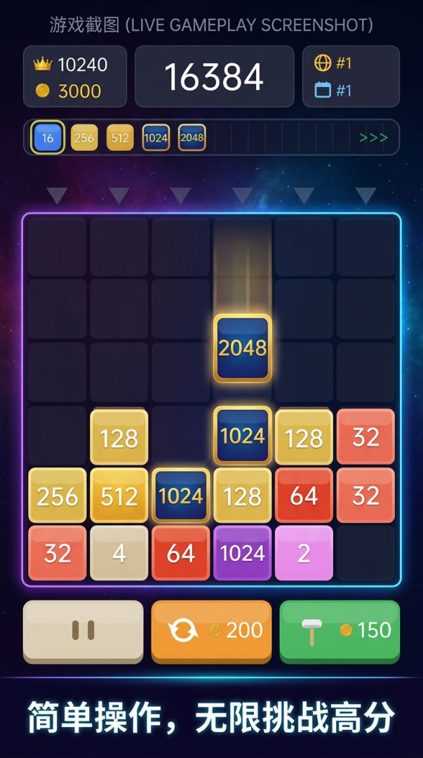 2048坠落合成游戏截图