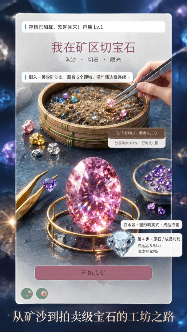 我在矿区切宝石游戏截图