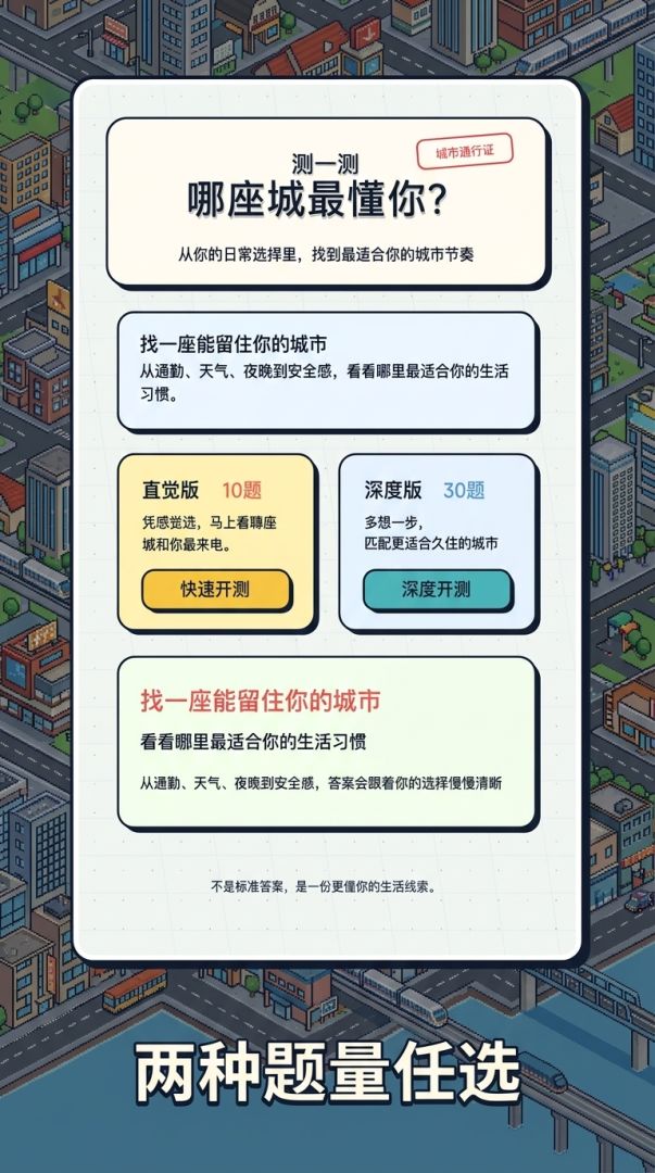 测一测,你最适合生活在哪个城市游戏截图