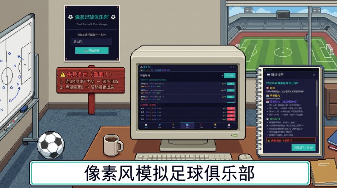 像素足球俱乐部游戏截图