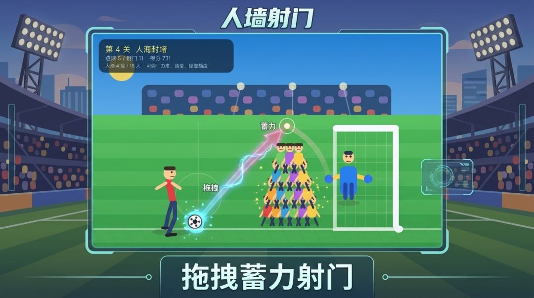 人墙射门游戏截图