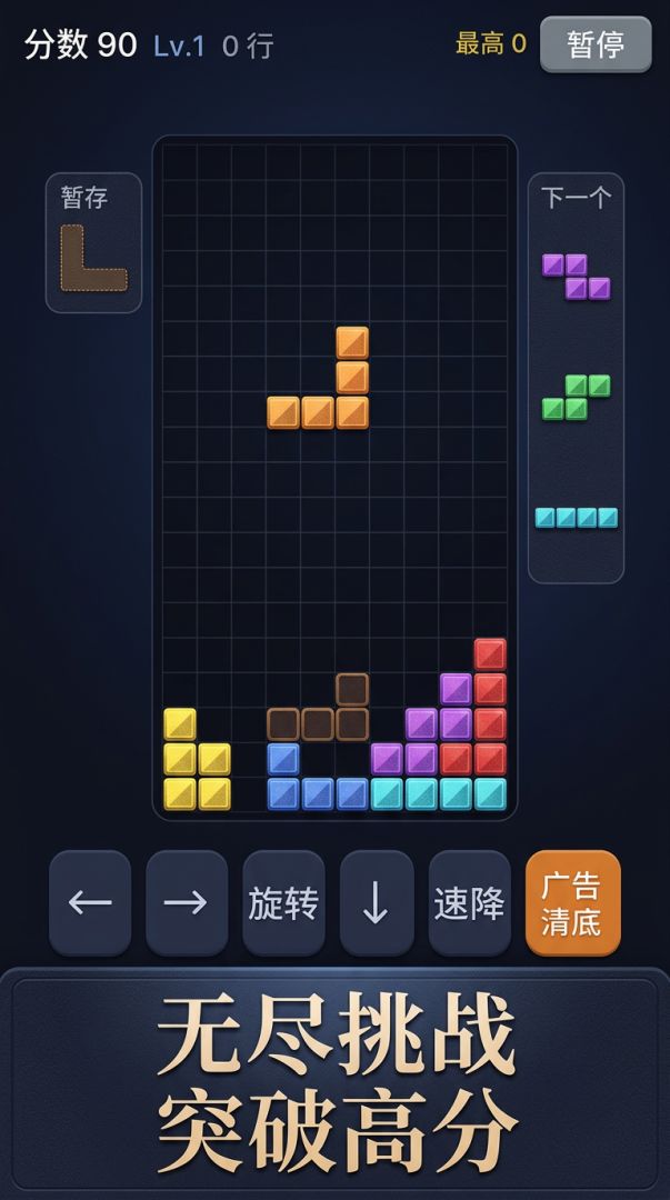 俄罗斯方块·无尽游戏截图