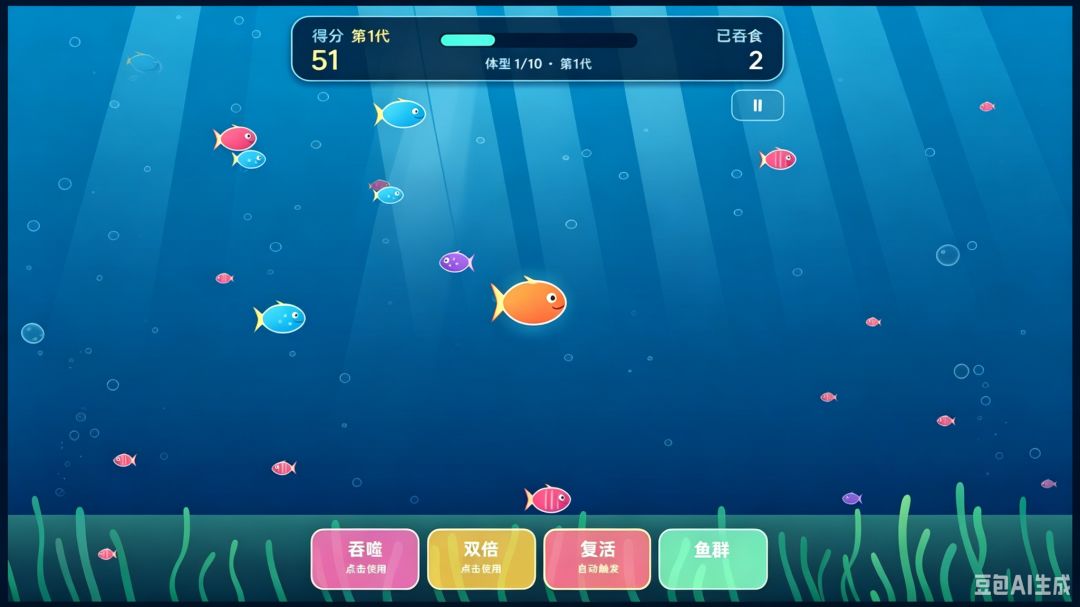 贪吃鱼游戏截图