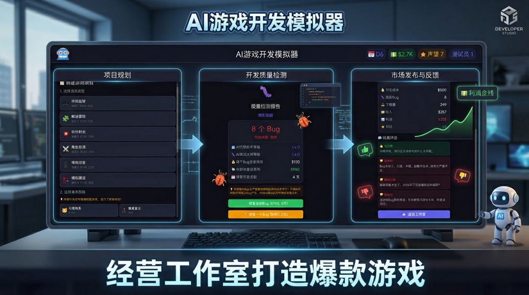AI游戏开发模拟器游戏截图