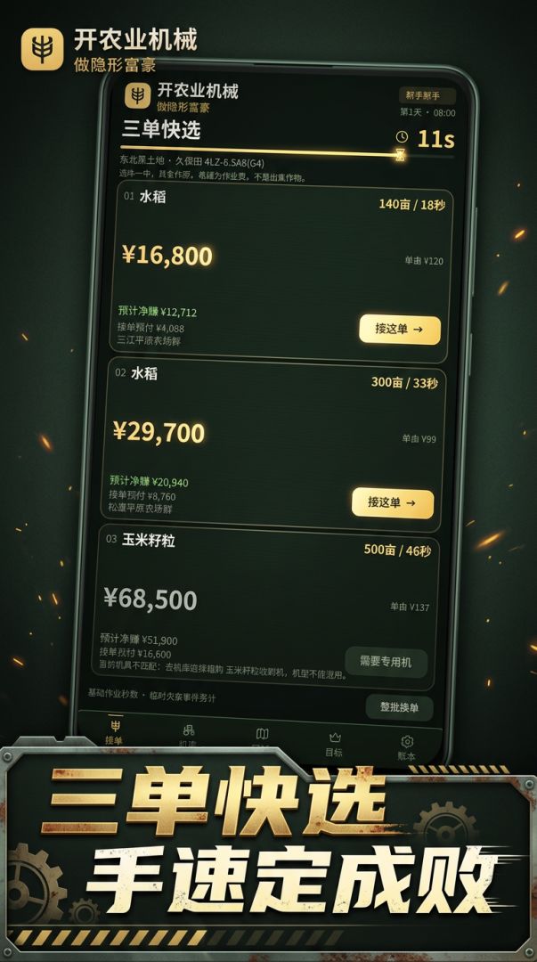 开农业机械做隐形富豪游戏截图