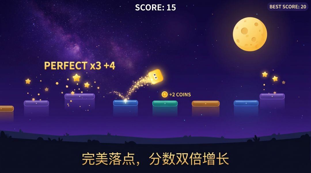 星空跳一跳游戏截图