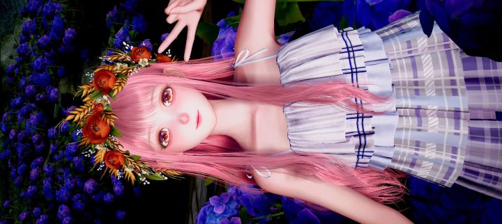 天鹅亭旁边的绣球花也超级出片(♡ ὅ ◡ ὅ )ʃ♡仿了环游世界的花环暖暖很美截图