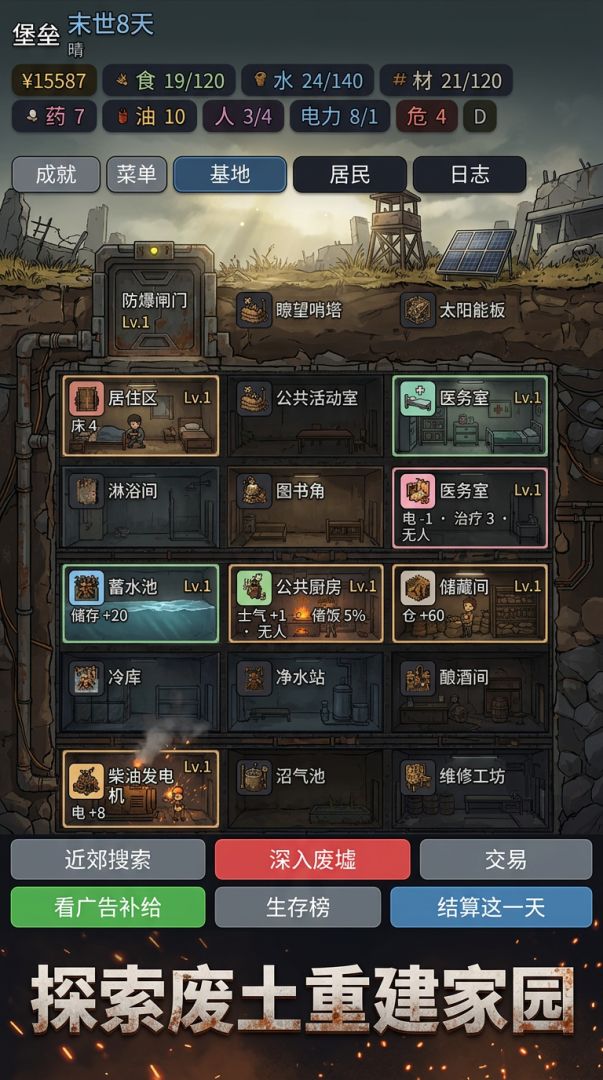 建造生存堡垒：我是末世百吨王游戏截图