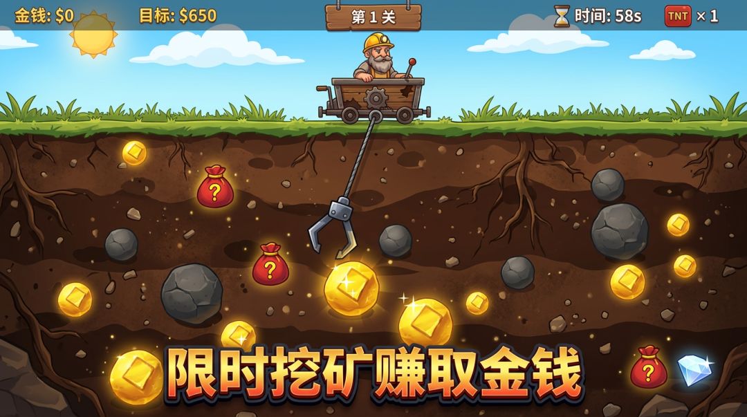 黄金矿工:经典掘金者游戏截图