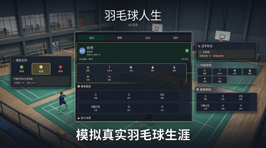 羽毛球人生游戏截图
