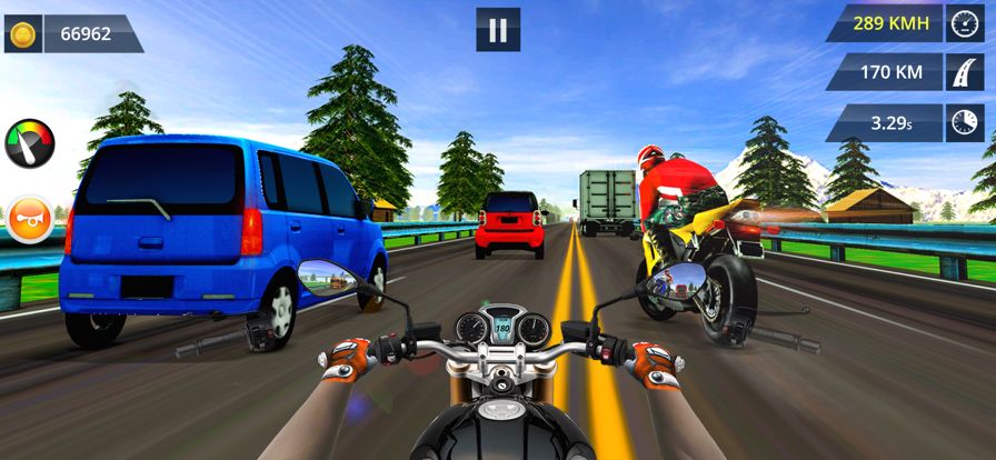 摩托车王 - 自行车高速公路赛车3D游戏截图