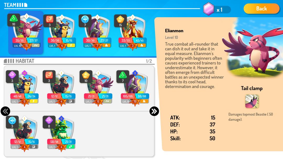 Beasties - Monster Trainer Puzzle RPG游戏截图