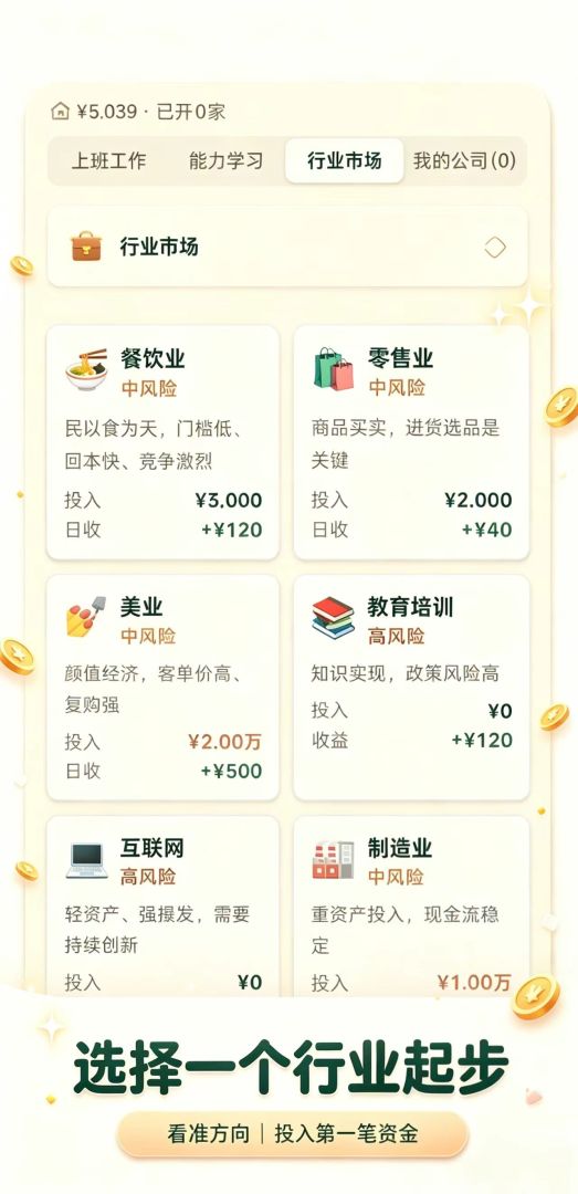 五千元创业游戏截图