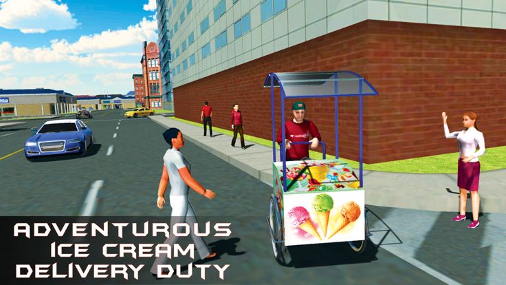 City Ice Cream Delivery – Ride bicycle simulator to sell yummy frozen food游戏截图