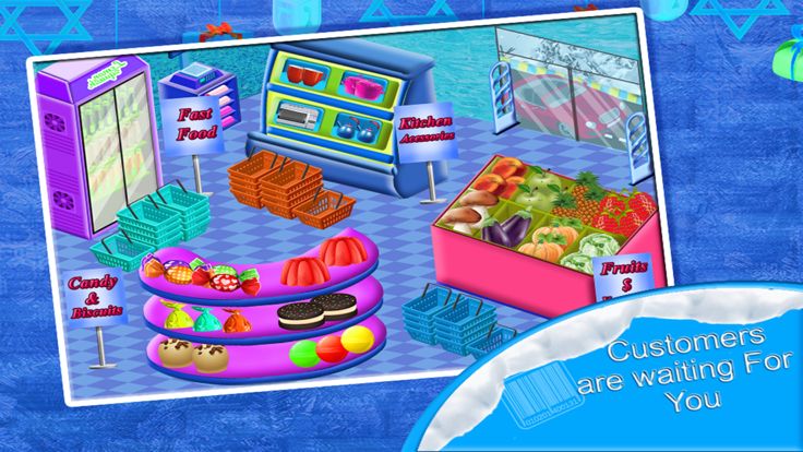 冰公主超市购物 — — 女孩超市模拟器的杂货店 & 收银机商店游戏截图