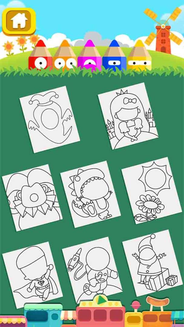 宝宝益智填色涂色书游戏截图