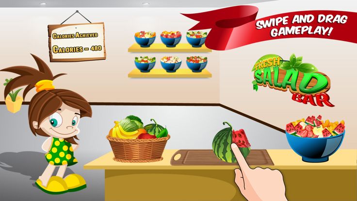 Fresh Salad Bar : Healthy Green Food making game for education & learning游戏截图