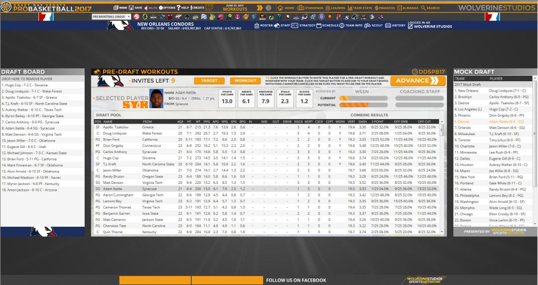 Draft Day Sports: Pro Basketball 2017游戏截图