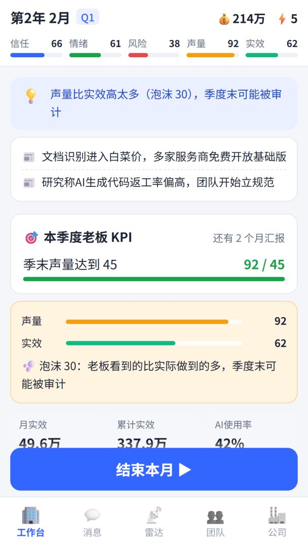 AI转正了，我被优化了游戏截图