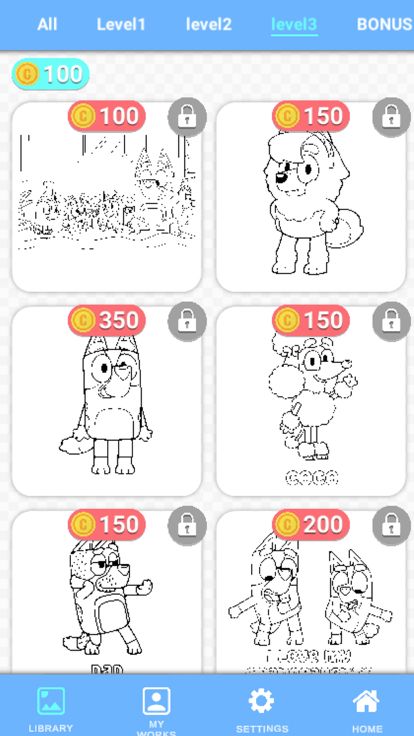 Coloring Bluey by number游戏截图