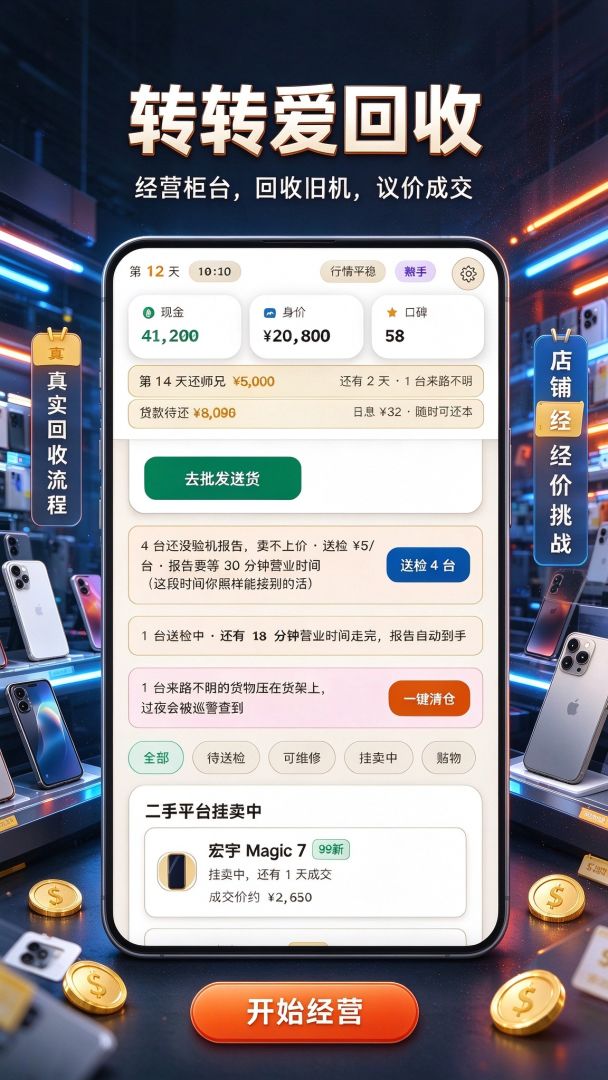 转转爱回收:从负债开启暴富人生游戏截图
