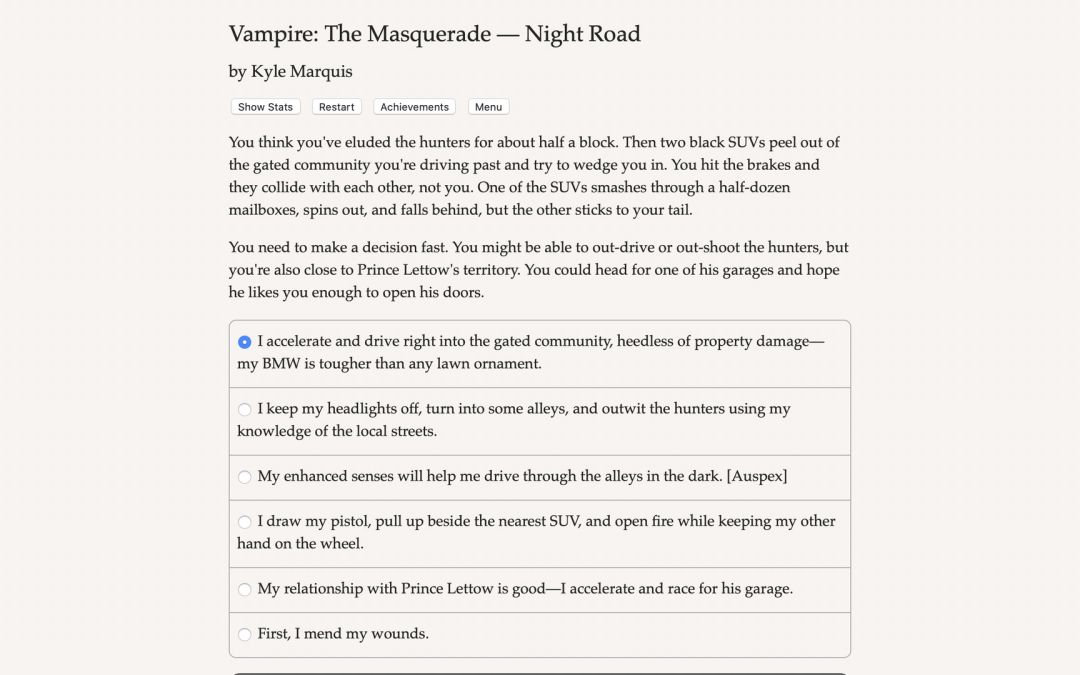 Vampire: The Masquerade — Night Road游戏截图