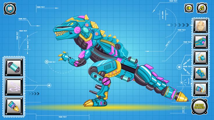 拼装机械霸王龙：机器恐龙拼图双人游戏游戏截图