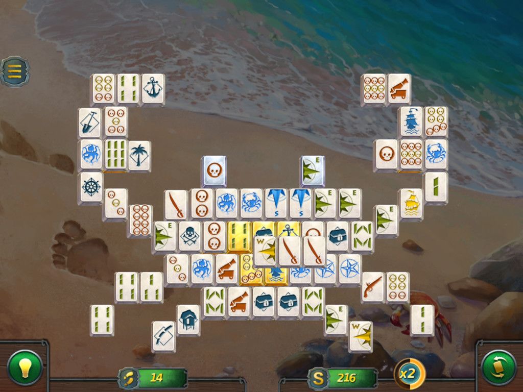 Mahjong Gold 2. Pirates Island游戏截图