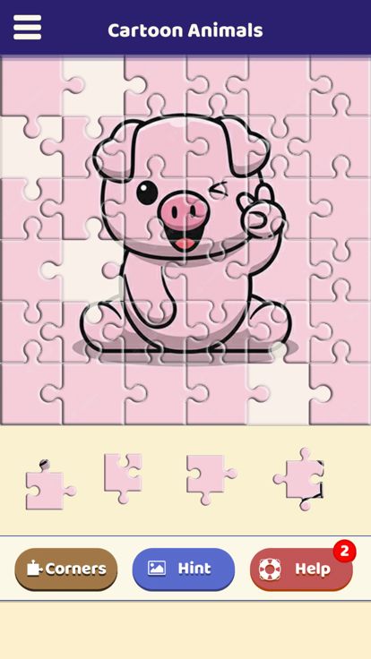 Cartoon Animals Puzzle游戏截图