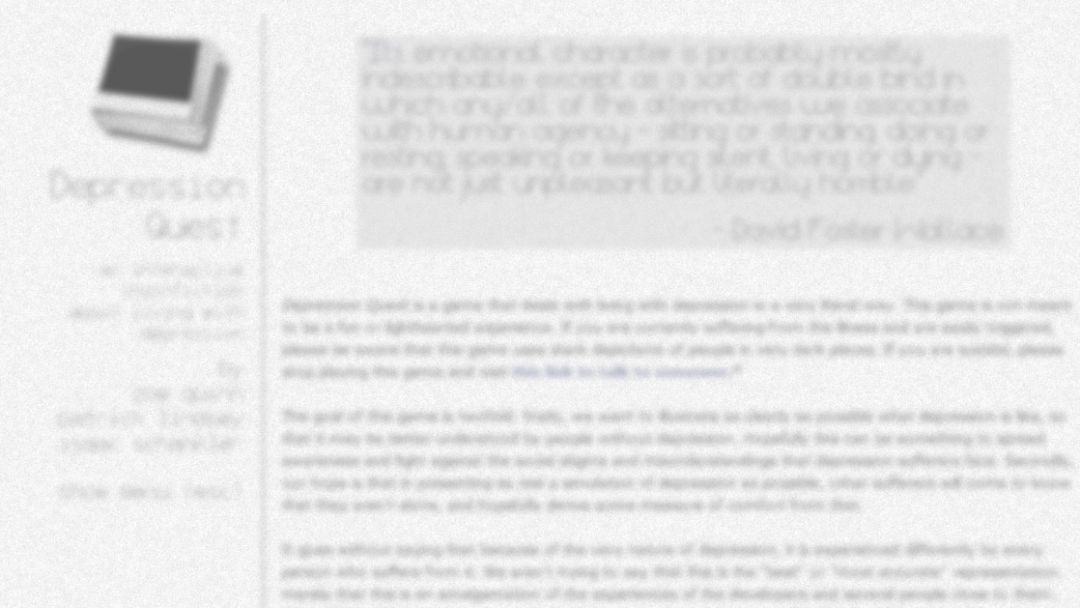 Depression Quest游戏截图