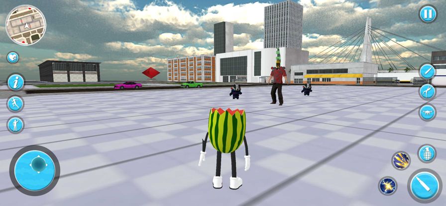 Merge Gangsters Watermelon War游戏截图