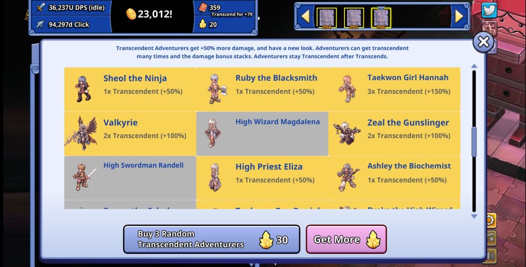 Ragnarok Clicker游戏截图