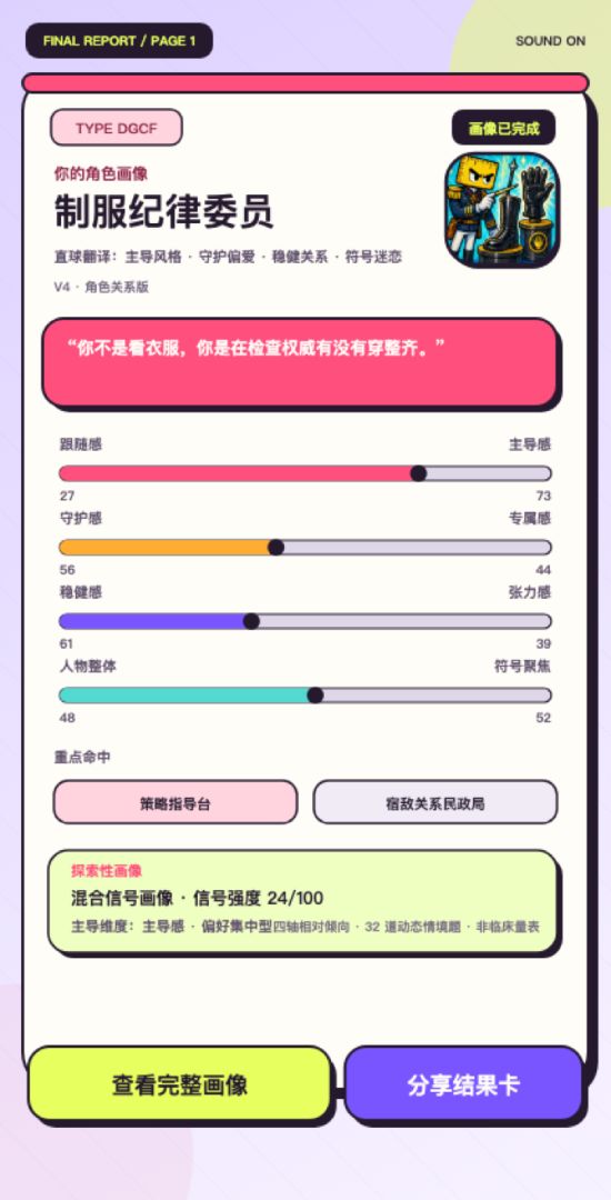 角色偏好鉴定所游戏截图