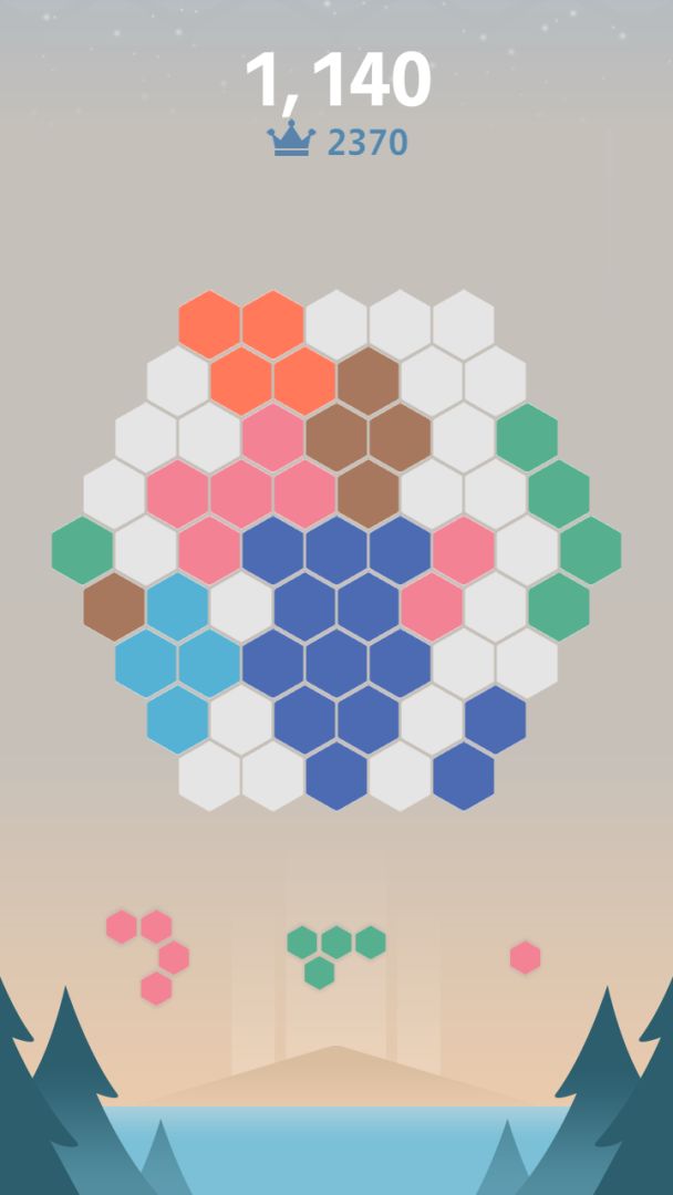 方块:六边形拼图游戏截图