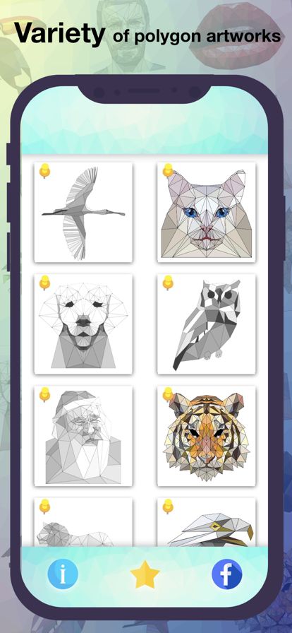 多边形 涂色游戏 - 按数字填色游戏截图