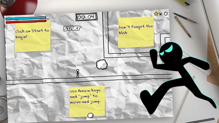 火柴人纸上涂鸦跑酷大冒险游戏截图