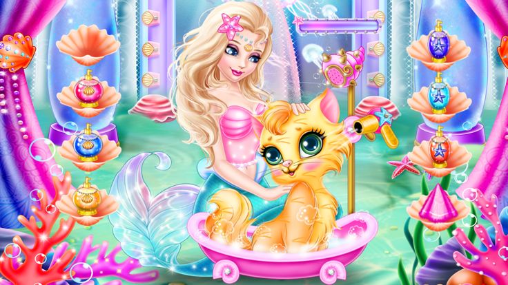 美人鱼护士护理宠物猫- 女孩装扮游戏游戏截图