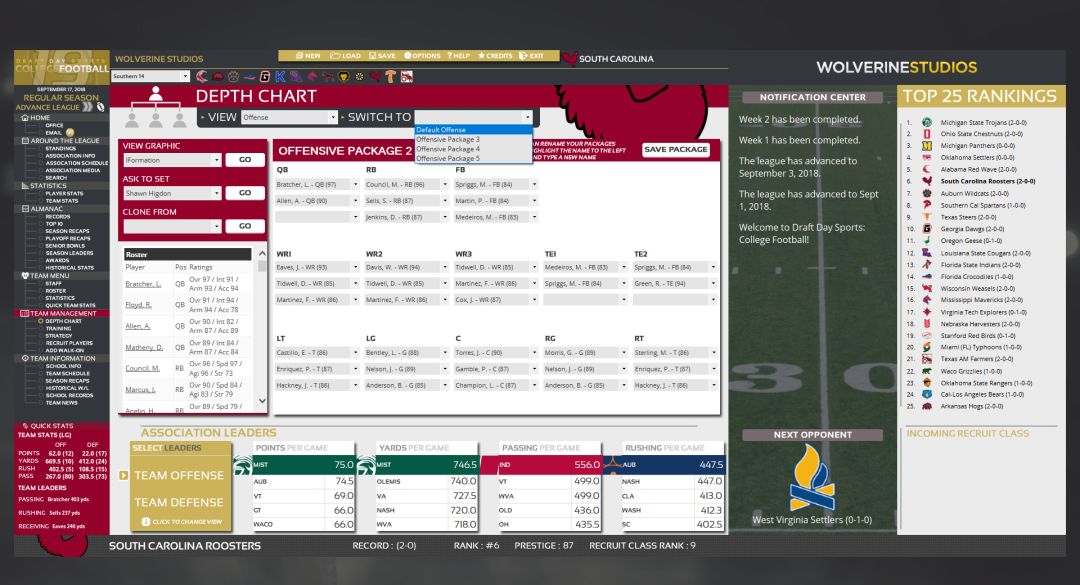 Draft Day Sports: College Football 2019游戏截图