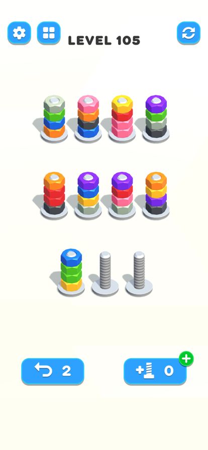 Nuts & Bolts, Color Screw Sort游戏截图