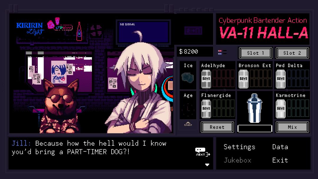 VA-11 Hall-A: Cyberpunk Bartender Action游戏截图