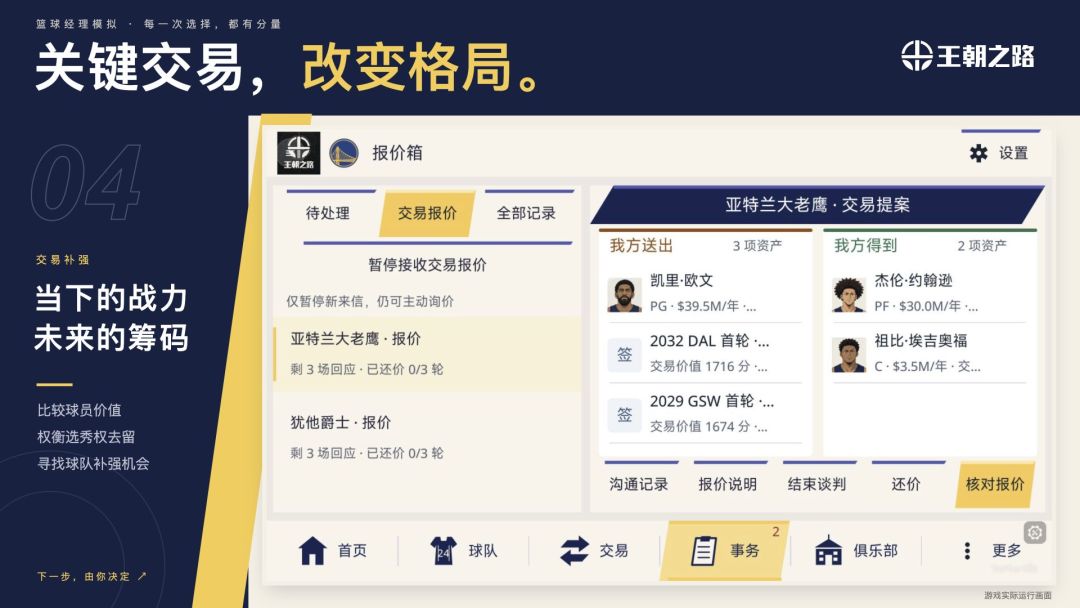 王朝之路:篮球经理模拟游戏截图