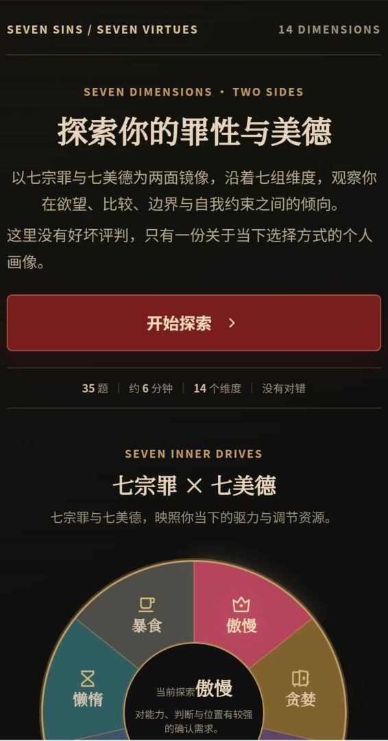 七宗罪VS七美德性格测试游戏截图