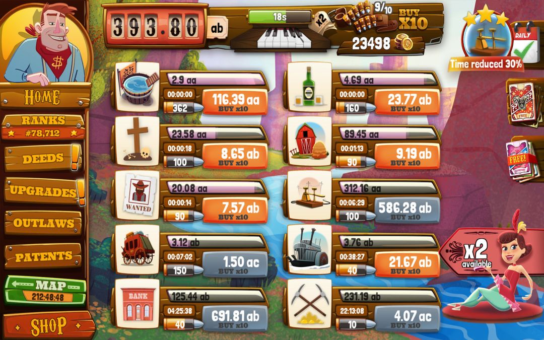 Wild West Saga: Idle Tycoon Clicker游戏截图