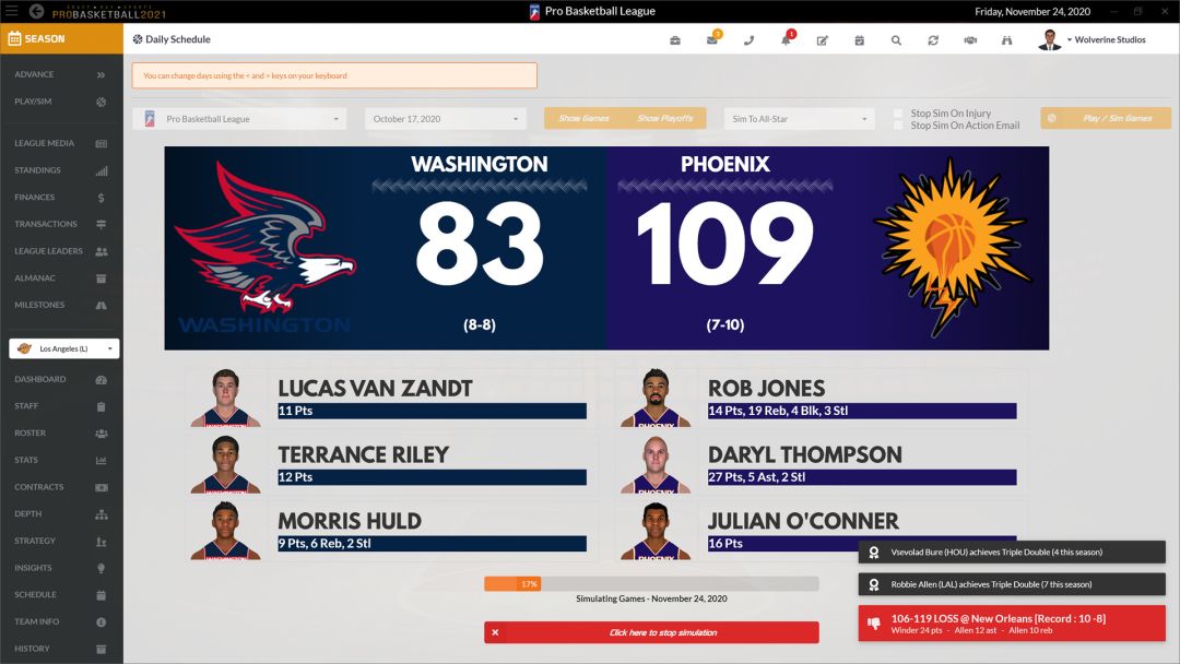 Draft Day Sports: Pro Basketball 2021游戏截图