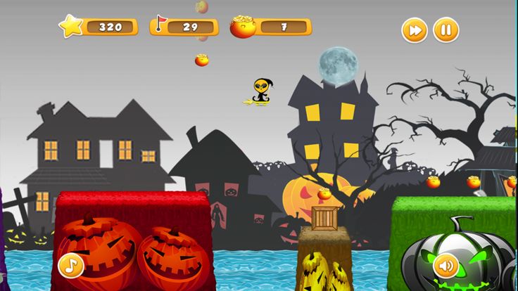 万圣节滑板跳弹的孩子游戏的方便和乐趣自由游戏截图